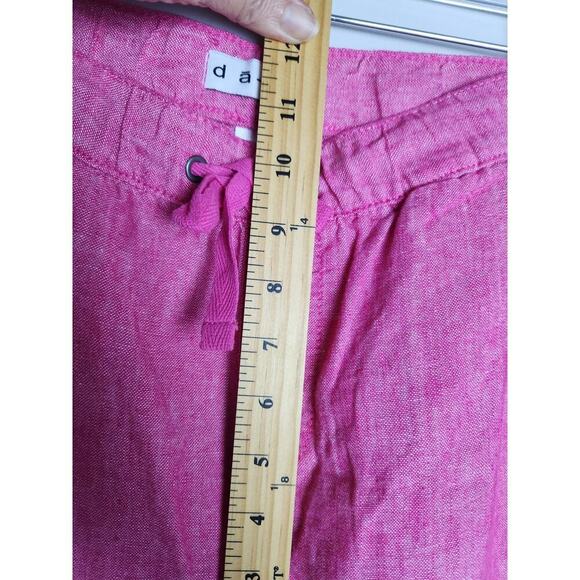 Dash Linen Blend Wide Leg Crop Pants sz L Beach resort vacation cruise pink nwt - Picture 9 of 10